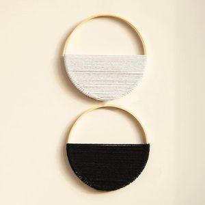 NEW! 2 Piece Round Boho Wall Hanging Simple Contrast Home Decor Cute Minimalist
